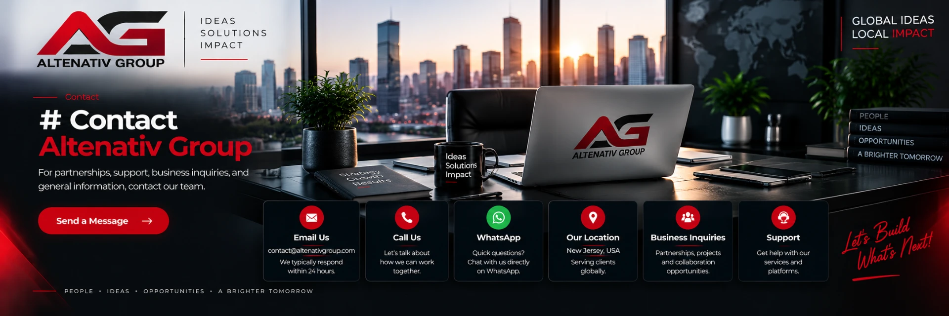 Contact Altenativ Group — partnerships, support, business inquiries, and general information.